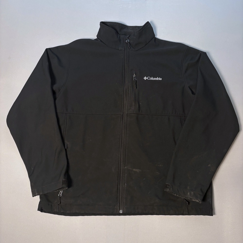 Columbia Mens Ascender Softshell Jacket Black Full Zip XL WM6044